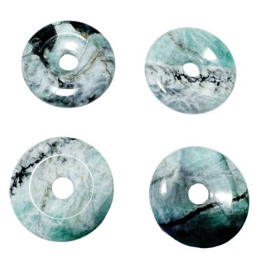 Smaragd grün Edelstein Donut Ketten Anhänger 4 cm Top Qualität