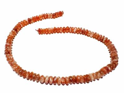 Sonnenstein Button Edelsteinkette Halskette Längenwahl rotorange