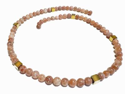 Sonnenstein Hämatit golden Edelstein Kette Halskette Collier Längenwahl