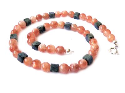 Sonnenstein Labradorit Edelstein Kette Halskette Collier Längenwahl