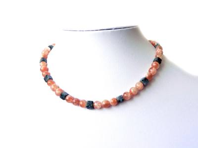 Sonnenstein Labradorit Edelstein Kette Halskette Collier Längenwahl