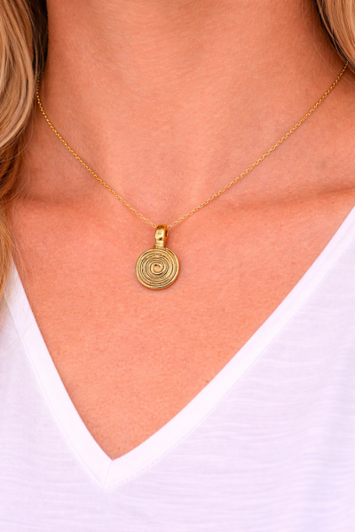 Spiral Ketten Anhänger in Gold getaucht