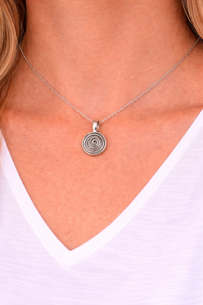 Spiral Ketten Anhänger in Silber getaucht