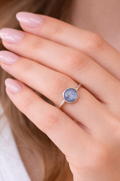 Tansanit blau Edelstein Finger Ring Gr.58 Sterlingsilber