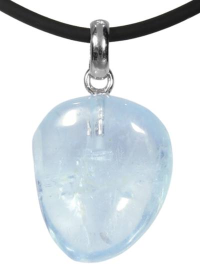 Topas blau Edelstein Trommelstein Heilstein Silber Anhänger