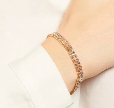 Tricolor mehrreihiges Echtsilber Armband Kugeln größenverstellbar