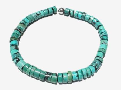 Türkis echt blaugrün Scheiben Stretch Armband Längen Wahl