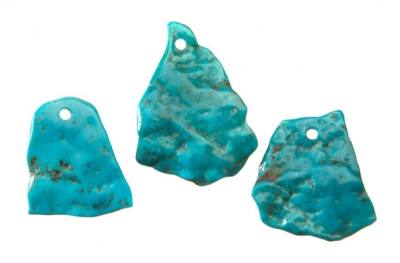 Türkis Freeform Anhänger front gebohrt 25 mm