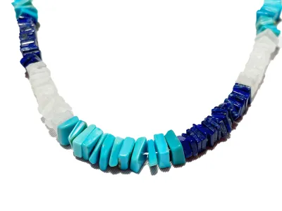 Türkis echt Lapislazuli Bergkristall Square Edelstein Kette Halskette