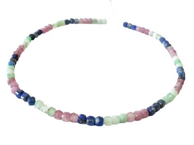 Rubellit Lapislazuli Chrysopras Würfel Kette Collier facettiert Längenwahl