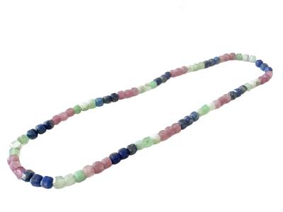 Rubellit Lapislazuli Chrysopras Würfel facettiert Fußkettchen Längenwahl