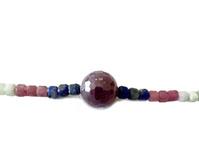 Rubin Rubellit Lapislazuli Chrysopras Würfel Halskette Collier facettiert Längenwahl