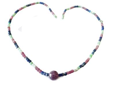 Rubin Rubellit Lapislazuli Chrysopras Würfel Halskette Collier facettiert Längenwahl