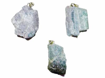 Turmalin Paraiba Rohkristall mit Echtsilber Öse blau grün Brasilien