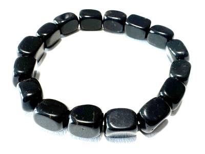 Schörl Turmalin schwarz Quader Stretch Armband