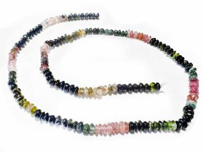 Turmalin multicolor bunt Halskette Edelstein Button Kette 43 cm Top Qualität