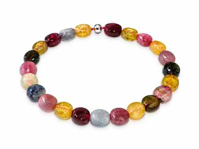Turmalin bunt mehrfarbig Edelstein Nugget Armband Längenwahl