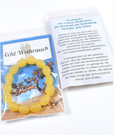 Echt Weihrauch Kugel Armband gelb Weihnachten - eine tolle Geschenkidee