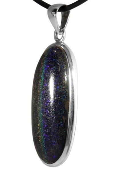 Andamooka Opal Anhänger in Silber gefasst mit Öse Unikat Kettenanhänger
