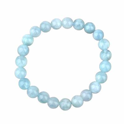 Aquamarin hell blau Edelstein Kugel Stretch Armband
