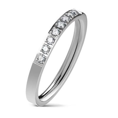 Edelstahl silber Finger Ring mit Kristallen