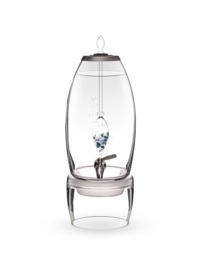 Wasserspender grande | LEBENSKRAFT Smaragd · Aquamarin · Rauchquarz · Bergkristall