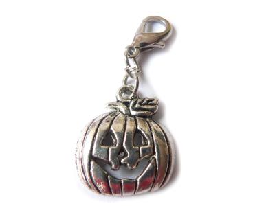 Helloween Charm Anhänger Kürbis Metall silbern