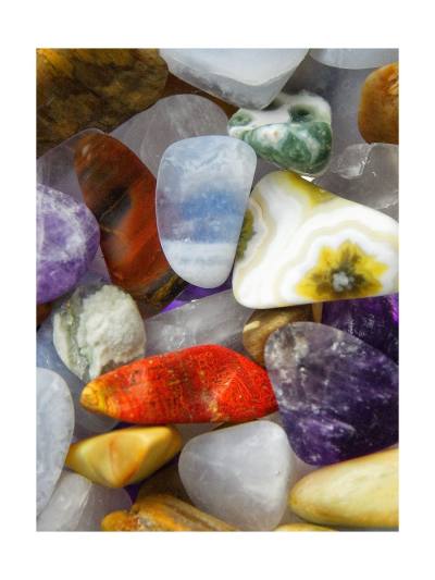 Wasserspender grande | FÜNF ELEMENTE Amethyst - Chalcedon - versteinertes Holz - Rosenquarz - Ozean Jaspis