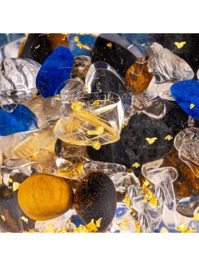 Wasserspender grande | HERO 24k Gold · Tigerauge · Lapislazuli · Rutilquarz · Schwarzer Turmalin · Bergkristall