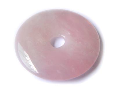 Rosenquarz Edelstein Donut Ketten Anhänger 4 cm
