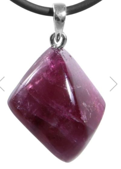 Turmalin Rubellit pink Edelstein Anhänger Echtsilberöse