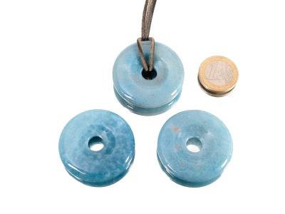 Lazulith Trolleit blau Edelstein Heilstein Donut Anhänger