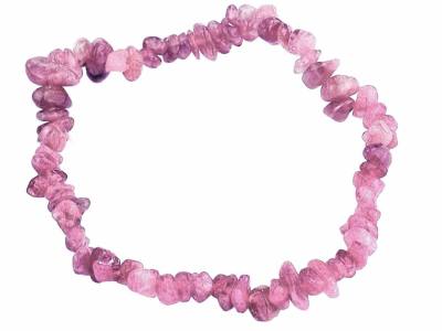 Turmalin Rubellit rosa pink Edelstein Splitter Stretch Armband