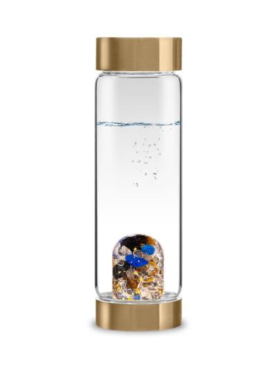 Trinkflasche ViA | HERO 24k Gold · Tigerauge · Lapislazuli · Rutilquarz · Schwarzer Turmalin · Bergkristall