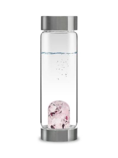 Trinkflasche | LIEBE & LEIDENSCHAFT Rosenquarz · Granat · Mondstein · Bergkristall