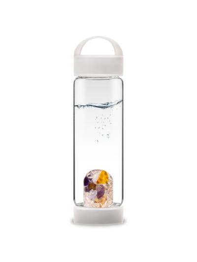 ViA | PRANA WHITE Amethyst - Versteinertes Holz - Chalcedon - Bernstein - Bergkristall