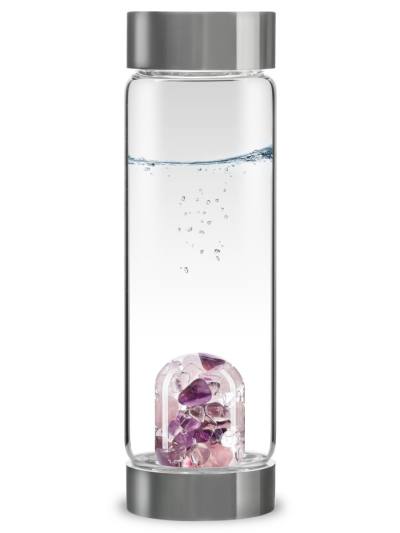 Trinkflasche ViA | WELLNESS Amethyst - Rosenquarz - Bergkristall