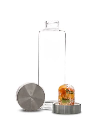 Trinkflasche ViA | GLÜCKSMOMENTE Jade (Nephrit) - Karneol - Orangencalcit - Bergkristall