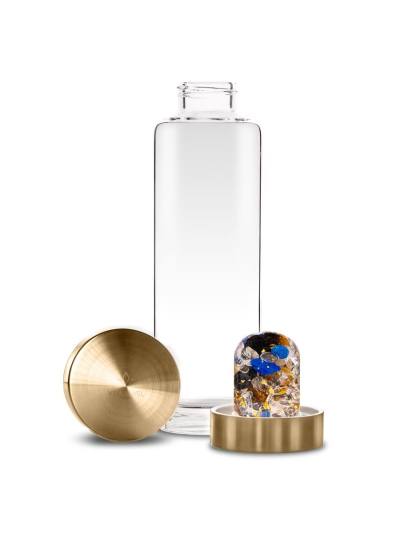 Trinkflasche ViA | HERO 24k Gold · Tigerauge · Lapislazuli · Rutilquarz · Schwarzer Turmalin · Bergkristall