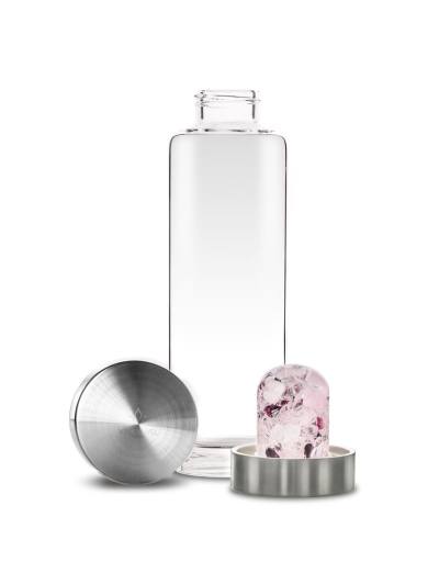 Trinkflasche | LIEBE & LEIDENSCHAFT Rosenquarz · Granat · Mondstein · Bergkristall