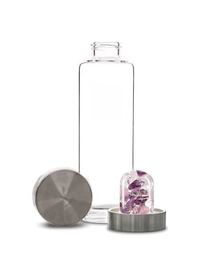 Trinkflasche ViA | WELLNESS Amethyst - Rosenquarz - Bergkristall