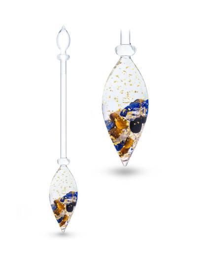 Edelsteinstab Phiole |  HERO mit 24k Gold · Tigerauge · Lapislazuli · Rutilquarz · Schwarzer Turmalin · Bergkristall
