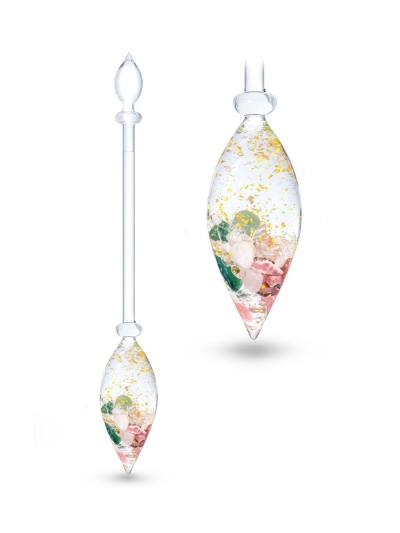 Edelsteinstab Phiole |  SHINE BRIGHT mit 24k Gold  · Rhodochrosit · Aventurin · Rosenquarz · Bergkristall