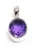 Amethyst violett facettiert Edelstein Anhänger oval 925er Silberfassung