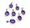 Amethyst violett facettiert Edelstein Anhänger oval 925er Silberfassung