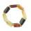 Bernstein braun gelb Finger Ring quadratisch Elastikband dehnbar
