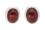 Granat rot oval Cabochon Edelstein Ohrstecker Echtsilber