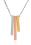Tricolor Edelstahl Kette mit Stäbchen Anhänger in roségold gold und silber