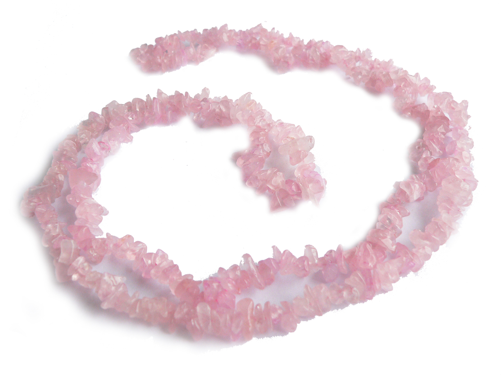 ROSENQUARZ  Edelstein-Kette  ENDLOS-SPLITTERKETTE  90cm 