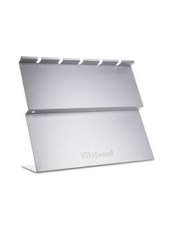 VitaJuwel Halter 5-fach aus Aluminium silbern für Phiolen/Edelsteinstäbe